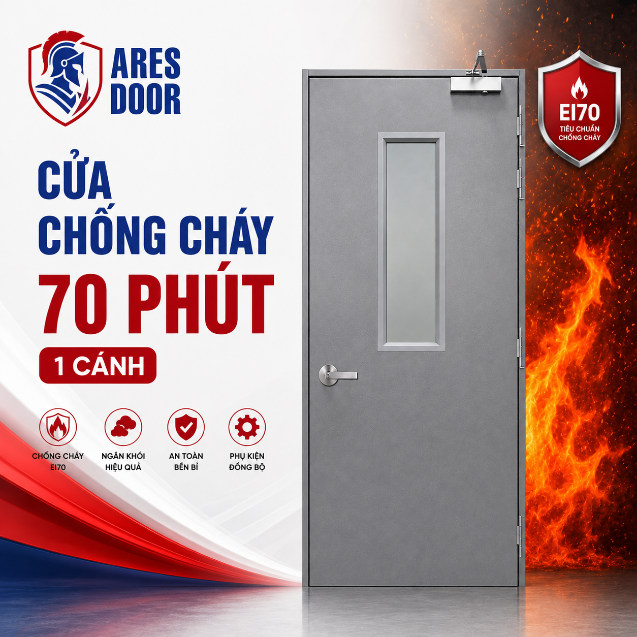Cửa chống cháy 70 phút – 1 cánh