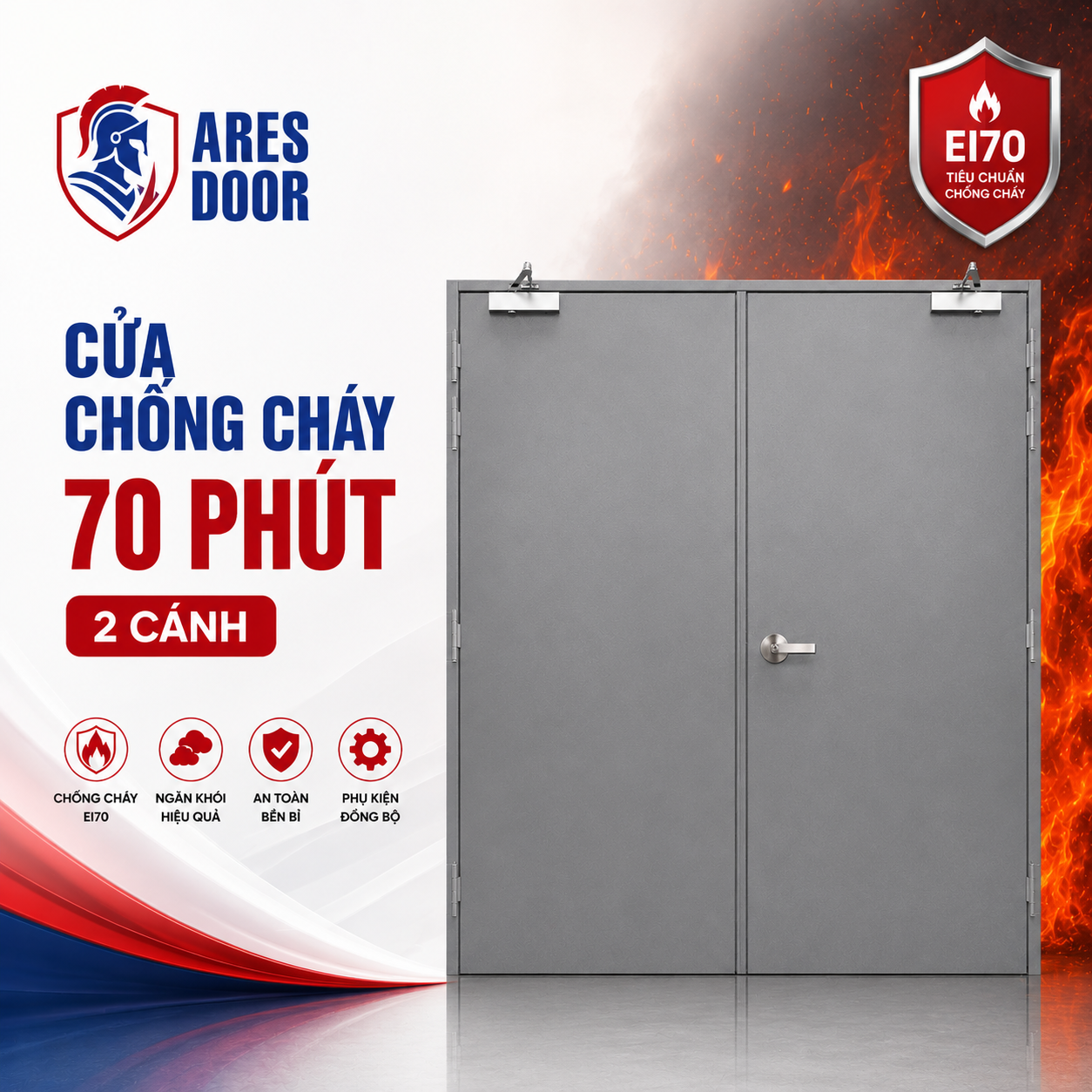 Cửa chống cháy 70 phút – 2 cánh
