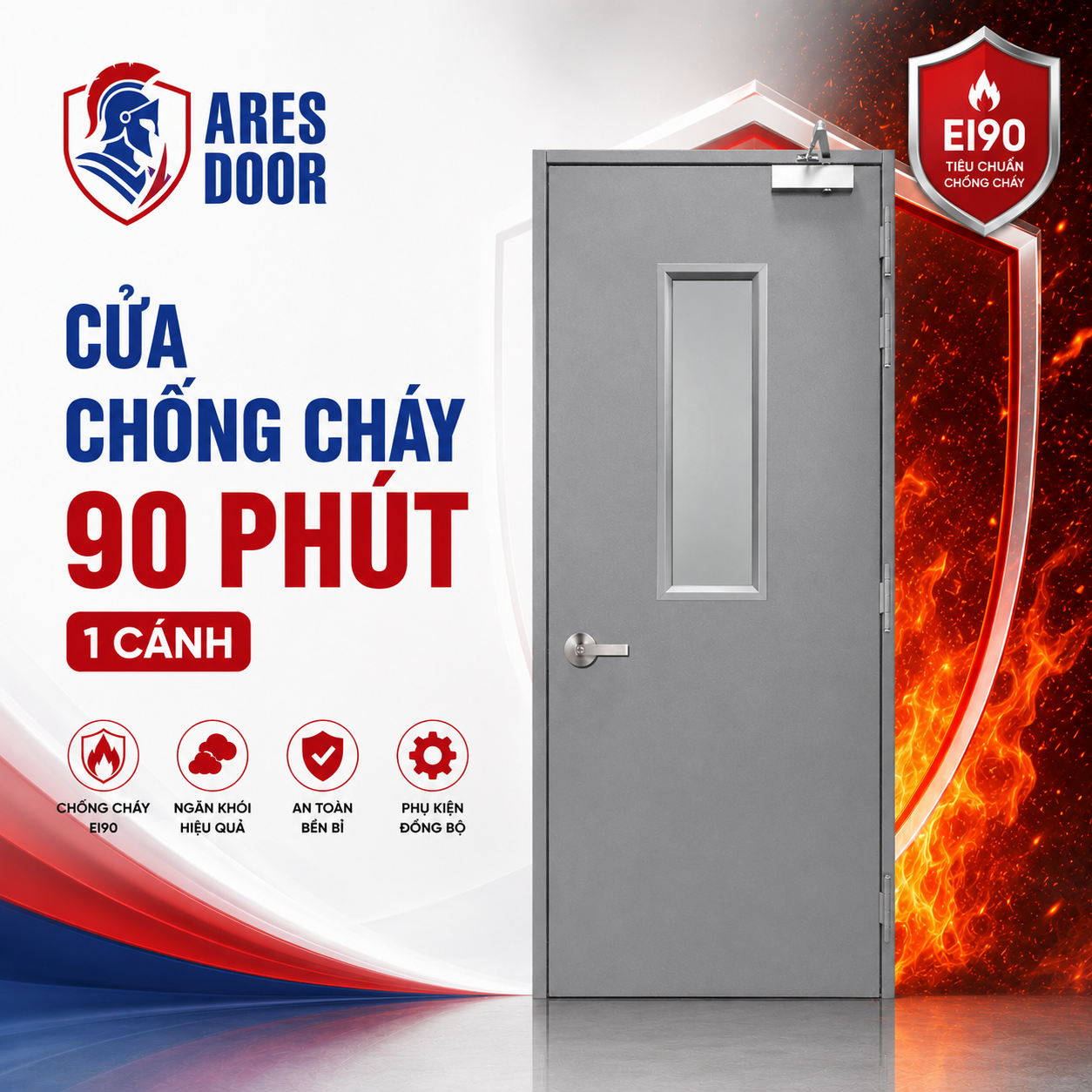 Cửa chống cháy 90 phút – 1 cánh