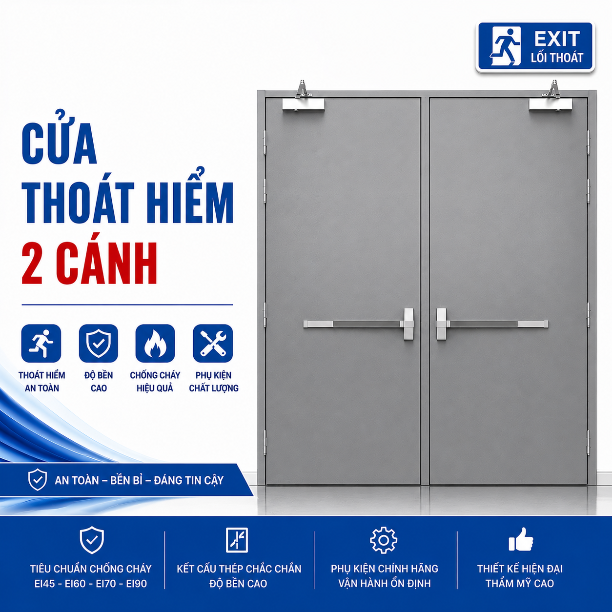Cửa thoát hiểm 2 cánh EI90